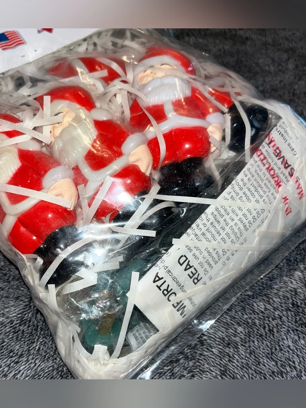 Vintage Santa String Light Set Y2K Blow Mold Christmas Primal Lite by Artline